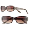 Nine West Rectangle Sunglasses with Floral Etching -Deals My Glow Wardrobe Store 2414359 Tort
