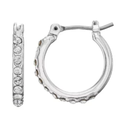Nine West Pave Hoop Earrings
