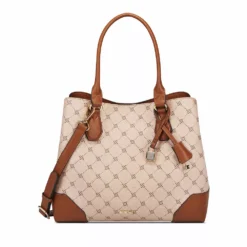 Nine West Brooklyn Jet Set Carryall Satchel Bag -Deals My Glow Wardrobe Store 3754136 Khaki Cognac