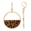Nine West Cheetah Print Hoop Drop Earrings -Deals My Glow Wardrobe Store 3824785