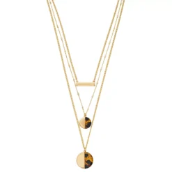 Nine West Cheetah Multi Strand Necklace