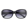 Women's Nine West 58mm Rectangle Sunglasses with Simulated Crystal & Stud Details -Deals My Glow Wardrobe Store 4221500 Black
