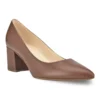 Nine West Issa Women's Leather Block Heels -Deals My Glow Wardrobe Store 4309269 Dark Natural
