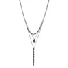Nine West Black Tone & Simulated Crystal Multi-Layered Necklace -Deals My Glow Wardrobe Store 4591960