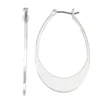 Nine West Flat Bottom Oval Hoop Earrings -Deals My Glow Wardrobe Store 4645986 Silver Tone