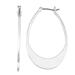 Nine West Flat Bottom Oval Hoop Earrings