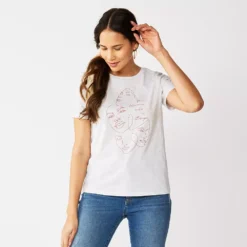 Women's Nine West Crewneck Graphic Tee -Deals My Glow Wardrobe Store 4646703 Faces