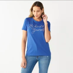 Women's Nine West Crewneck Graphic Tee -Deals My Glow Wardrobe Store 4646703 Kind Yourself