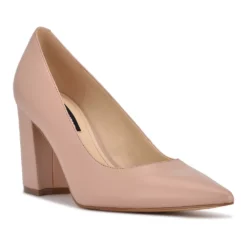 Nine West Cara Women's Block Heel Pumps -Deals My Glow Wardrobe Store 4648987 Light Natural