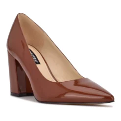 Nine West Cara Women's Block Heel Pumps -Deals My Glow Wardrobe Store 4648987 Med Brown Pat