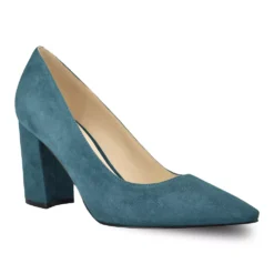 Nine West Cara Women's Block Heel Pumps -Deals My Glow Wardrobe Store 4648987 Teal