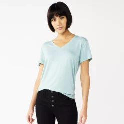 Women's Nine West Essential V-Neck Tee -Deals My Glow Wardrobe Store 4841148 Arctic Aqua
