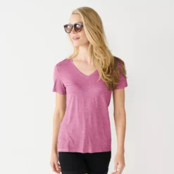 Women's Nine West Essential V-Neck Tee -Deals My Glow Wardrobe Store 4841148 Light Regal Heather