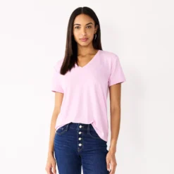 Women's Nine West Essential V-Neck Tee -Deals My Glow Wardrobe Store 4841148 Lilac Necklace