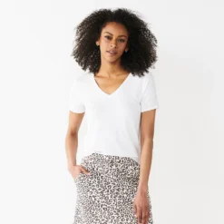 Women's Nine West Essential V-Neck Tee -Deals My Glow Wardrobe Store 4841148 Modern White