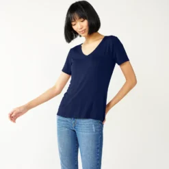 Women's Nine West Essential V-Neck Tee -Deals My Glow Wardrobe Store 4841148 Navy
