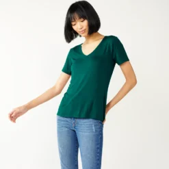 Women's Nine West Essential V-Neck Tee -Deals My Glow Wardrobe Store 4841148 Night Tide