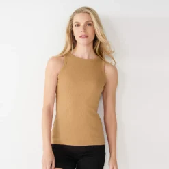 Women's Nine West Ribbed Tank -Deals My Glow Wardrobe Store 4841430 Elson Tan