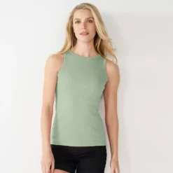 Women's Nine West Ribbed Tank -Deals My Glow Wardrobe Store 4841430 Malou Green