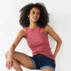 Women's Nine West Ribbed Tank -Deals My Glow Wardrobe Store 4841430 Mauve Heirloom