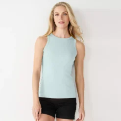 Women's Nine West Ribbed Tank -Deals My Glow Wardrobe Store 4841430 Mystic Blue