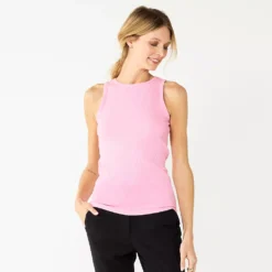 Women's Nine West Ribbed Tank -Deals My Glow Wardrobe Store 4841430 Pink Hammock