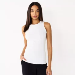 Women's Nine West Ribbed Tank -Deals My Glow Wardrobe Store 4841430 White Knight