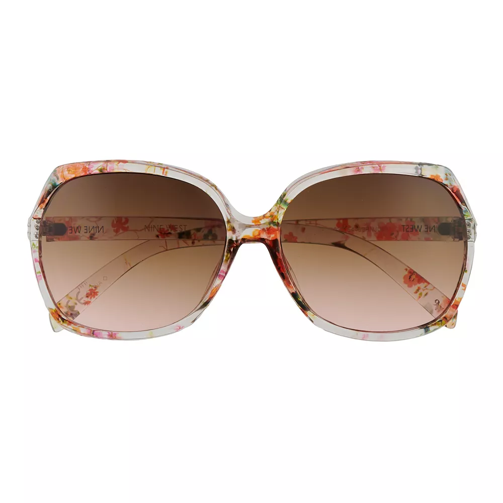 Women's Nine West 61mm Floral Rounded Vented Rectangle Sunglasses 4 Women's Nine West 61mm Floral Rounded Vented Rectangle Sunglasses - Image 2
