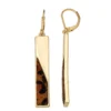 Nine West Gold Tone & Cheetah Print Bar Drop Earrings -Deals My Glow Wardrobe Store 4894405