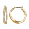 Nine West Simulated Crystal Crossed Hoop Earrings -Deals My Glow Wardrobe Store 4895537 Clear