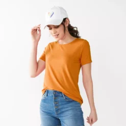 Women's Nine West Essential Crewneck Tee 165 Women's Nine West Essential Crewneck Tee -Deals My Glow Wardrobe Store 4911743 Autumm Gold