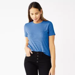 Women's Nine West Essential Crewneck Tee 128 Women's Nine West Essential Crewneck Tee -Deals My Glow Wardrobe Store 4911743 Clematis Bouquet Rib