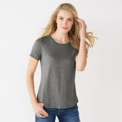 Women's Nine West Essential Crewneck Tee 96 Women's Nine West Essential Crewneck Tee -Deals My Glow Wardrobe Store 4911743 Dark Storm Heather