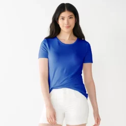 Women's Nine West Essential Crewneck Tee 97 Women's Nine West Essential Crewneck Tee -Deals My Glow Wardrobe Store 4911743 Dexter Blue