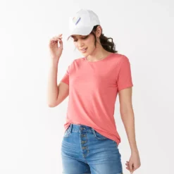 Women's Nine West Essential Crewneck Tee 101 Women's Nine West Essential Crewneck Tee -Deals My Glow Wardrobe Store 4911743 Infused Melon