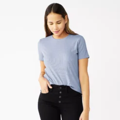 Women's Nine West Essential Crewneck Tee 166 Women's Nine West Essential Crewneck Tee -Deals My Glow Wardrobe Store 4911743 Kelly Lavender Rib
