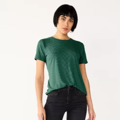 Women's Nine West Essential Crewneck Tee 132 Women's Nine West Essential Crewneck Tee -Deals My Glow Wardrobe Store 4911743 Lavish Green Rib