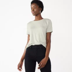 Women's Nine West Essential Crewneck Tee 112 Women's Nine West Essential Crewneck Tee -Deals My Glow Wardrobe Store 4911743 Light Gray Heather