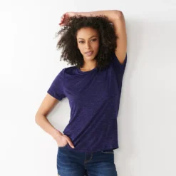 Women's Nine West Essential Crewneck Tee 93 Women's Nine West Essential Crewneck Tee -Deals My Glow Wardrobe Store 4911743 Navy Bliss Heather