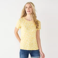 Women's Nine West Essential Crewneck Tee 126 Women's Nine West Essential Crewneck Tee -Deals My Glow Wardrobe Store 4911743 Shadow Floral
