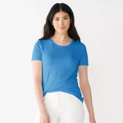 Women's Nine West Essential Crewneck Tee 138 Women's Nine West Essential Crewneck Tee -Deals My Glow Wardrobe Store 4911743 Val Blue