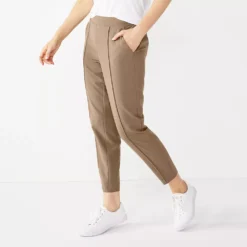 Women's Nine West Relaxed Crop Pull-On Pants -Deals My Glow Wardrobe Store 4911770 Mushroom