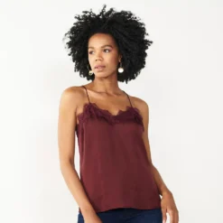 Women's Nine West Lace Trim Cami -Deals My Glow Wardrobe Store 4944769 Maddie Plum