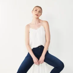 Women's Nine West Lace Trim Cami -Deals My Glow Wardrobe Store 4944769 White