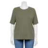 Plus Size Nine West Essential Elbow Sleeve Top -Deals My Glow Wardrobe Store 4950998 Infantry Olive