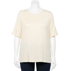 Plus Size Nine West Essential Elbow Sleeve Top -Deals My Glow Wardrobe Store 4950998 Patch Leopard