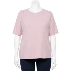 Plus Size Nine West Essential Elbow Sleeve Top -Deals My Glow Wardrobe Store 4950998 Washed Grape