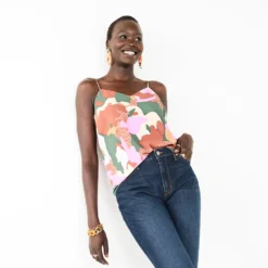 Women's Nine West V-Neck Layering Camisole -Deals My Glow Wardrobe Store 4951519 Cheetah Camo