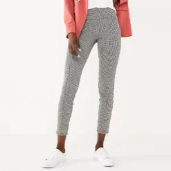 Women's Nine West Seamed Tummy-Control Ponte Leggings -Deals My Glow Wardrobe Store 4952203 Brown Black Houndtooth