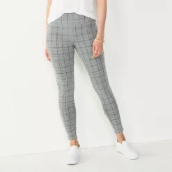 Women's Nine West Seamed Tummy-Control Ponte Leggings -Deals My Glow Wardrobe Store 4952203 Gray Windowpane